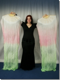 happy colour Schleierf�cher wei� - lachsrosa - hellgr�n