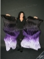 Preview: UNIKAT deluxe Schleierfächerpaar, Schwarz-Violett-Flieder Farbverlauf
