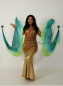 Preview: UNIQUE double veil poi "Jungle", unique silk veils handdyed