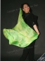 Preview: double veil "Neon" NEONgrün & NEONgelb , unique silk veils handdyed