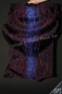Preview: deluxe Schleierfächerpaar, aubergine-blaulila, Batikmuster