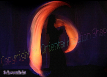 double veil "Neon-Illusion" neonorange & silkwhite, unique silk veils handdyed
