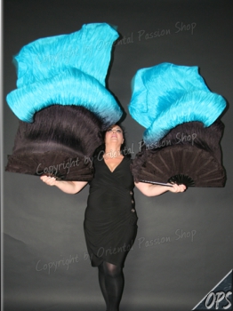 deluxe veil fan pair black - turquoise