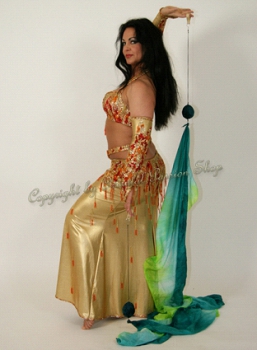 UNIQUE double veil poi "Jungle", unique silk veils handdyed