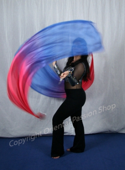 double veil poi "Mutara", unique silk veils handdyed