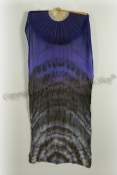 deluxe Schleierfächerpaar, blaulila/anthrazitgrau, Tribal, Gothic