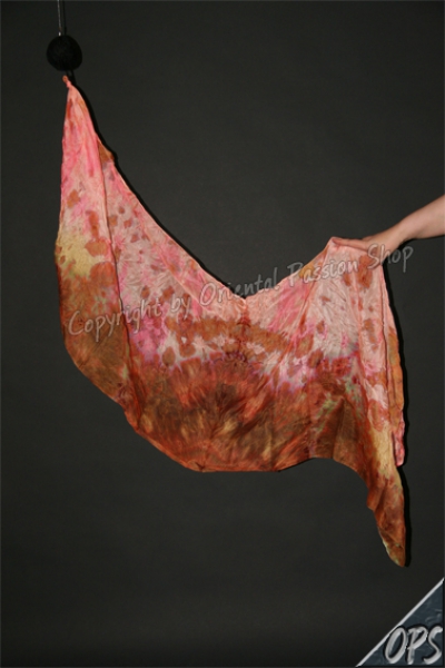 UNIQUE double veil poi , unique silk veils handdyed