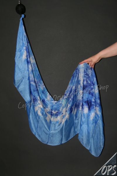 UNIQUE double veil "Sky", unique silk veils handdyed