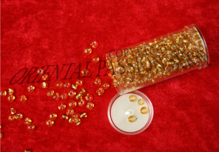 Roccailles ca. 2,6 mm, gold, transparent