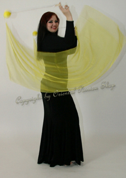 double veil poi, yellow crystalorganza veils