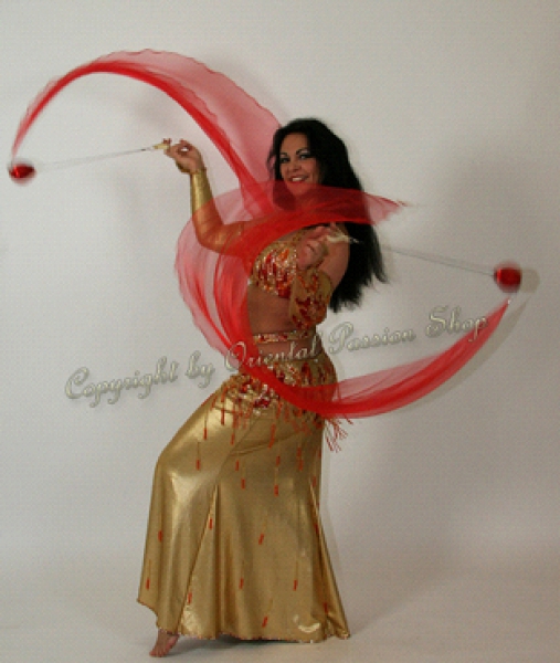 double veil poi, Set of 2 poi &  2 organza veils, many colours