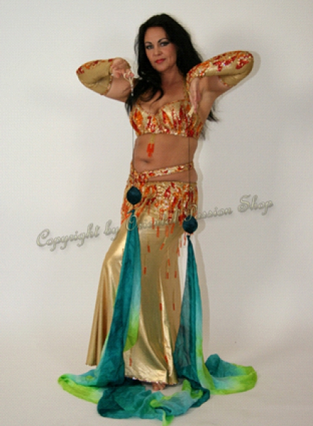 UNIQUE double veil poi "Jungle", unique silk veils handdyed