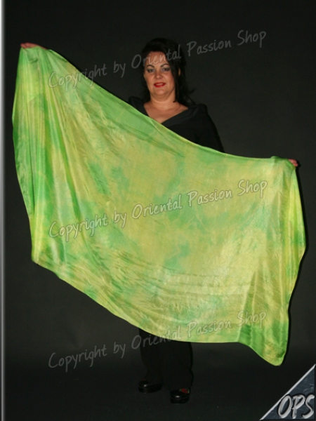 double veil "Neon" NEONgrün & NEONgelb , unique silk veils handdyed