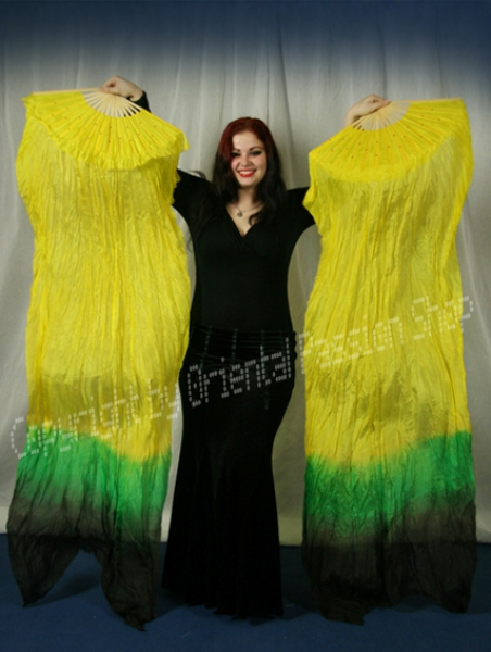 happy colour veil fan yellow - green - black