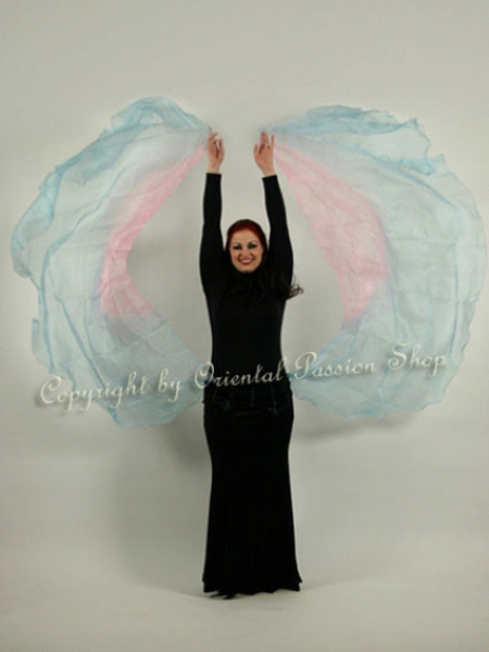 unique: 1 pair of Crystal-organza veils, handdyed