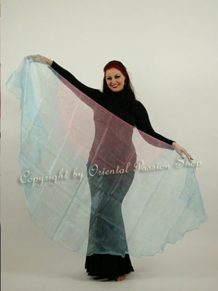 unique: 1 pair of Crystal-organza veils, handdyed