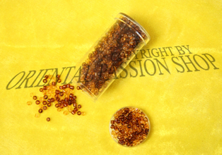 Roccailles amber, transparent-opaque-mixed