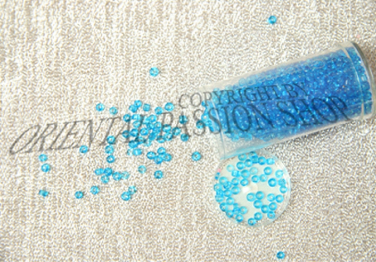 Roccailles ca. 2,6 mm, turquoise, transparent