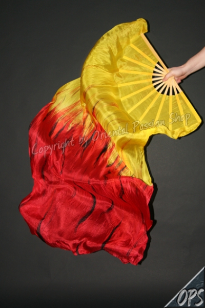 deluxe veil fan pair, Fire Collection XL, handpainted
